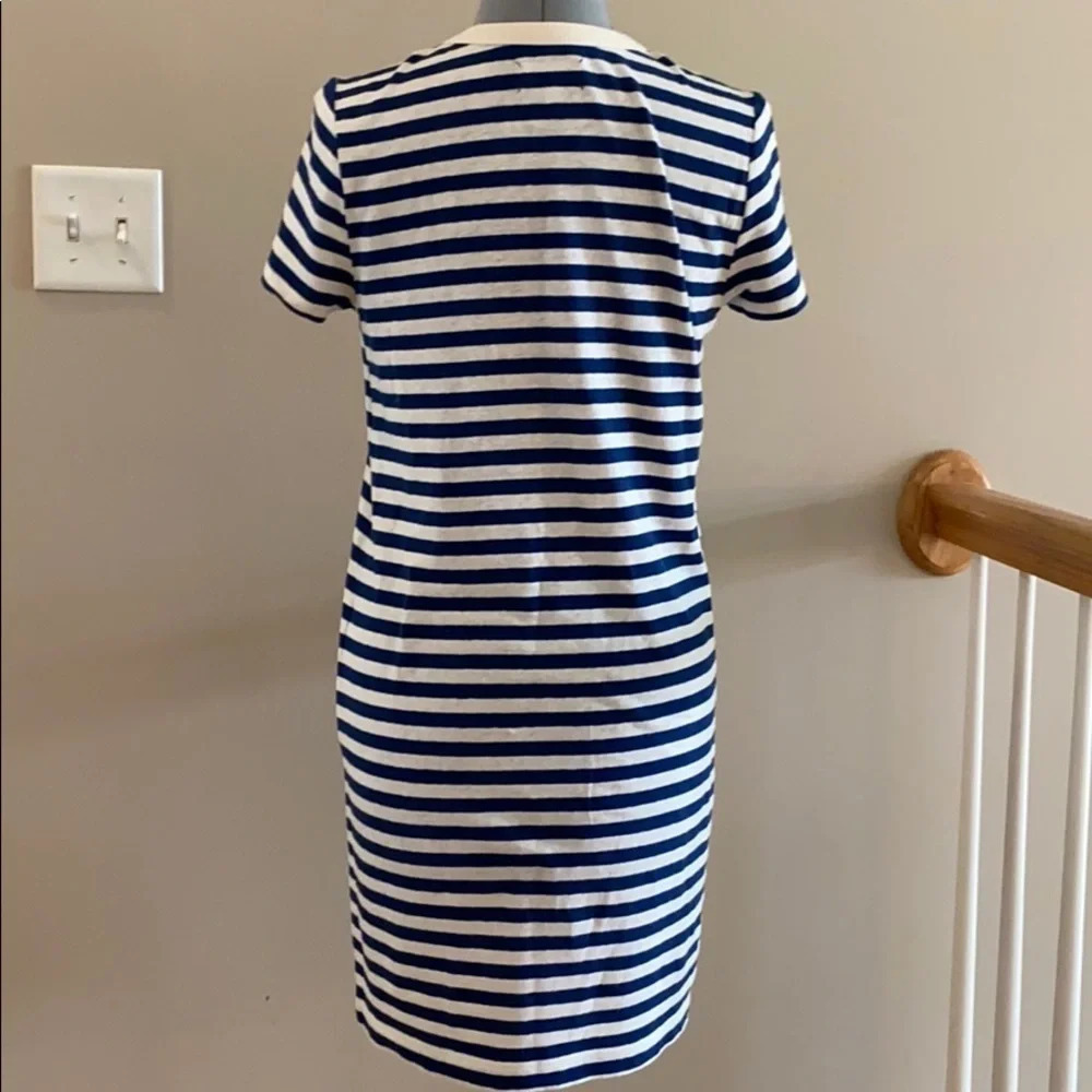 Navy and off white striped dress - Picture 2 of 3